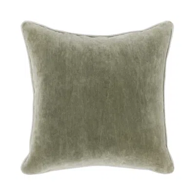 Ashley Luxe Stonewashed Velvet Throw Pillow In Moss