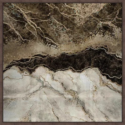 Ashley Luxe Striated Stone Giclée Canvas In Black