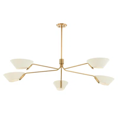 Ashley Luxe Sweeping Cone Chandelier In Antique Brass Finish
