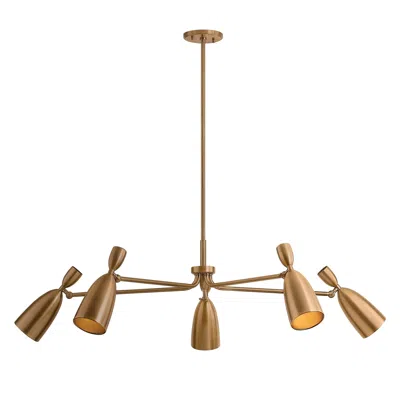 Ashley Luxe Tapered Cone Chandelier In Brass