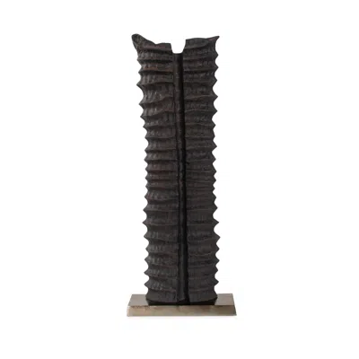 Ashley Luxe Textured Abstract Sculpture In Black