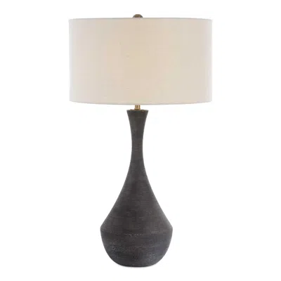 Ashley Luxe Textured Ceramic Table Lamp In Black