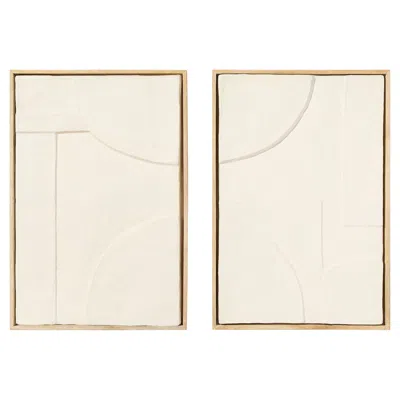 Ashley Luxe Three-dimensional Abstract Wall Art (set Of 2) In Off White