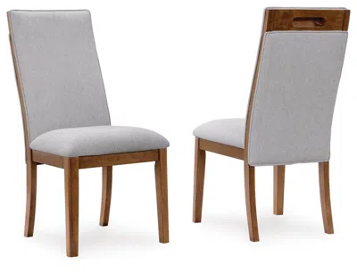 Ashley Lyncott Dining Chair In Beige/brown