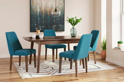 Ashley Lyncott Dining Table And 4 Chairs In Blue/brown