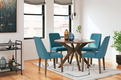 Ashley Lyncott Dining Table And 4 Chairs In Blue/brown