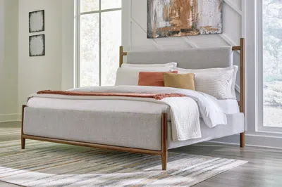 Ashley Lyncott King Upholstered Bed In Brown