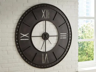 Ashley Lytle Wall Clock In Antique Brown