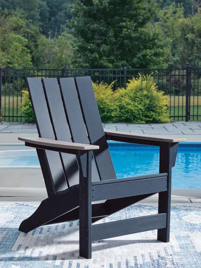 Ashley Mabry Shores Adirondack Chair In Navy Blue/driftwood
