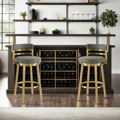 Ashley Madrid Swivel Counter Height Bar Stool In Vintage Gray