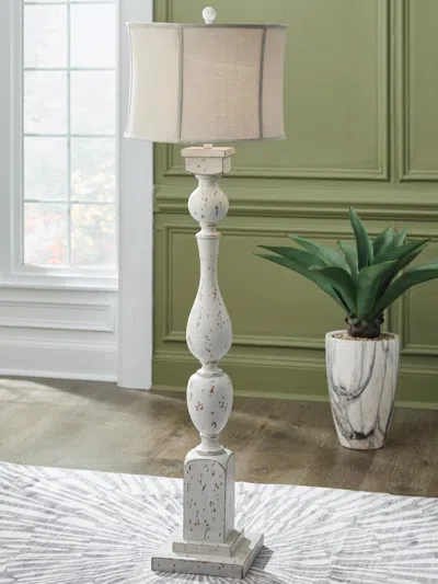 Ashley Madsbrook Floor Lamp In Antique White