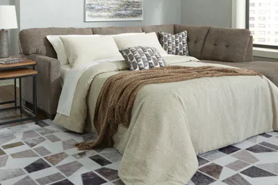 Ashley Mahoney 2-piece Sleeper Sectional With Chaise In Chocolate