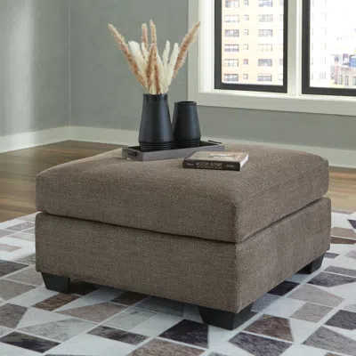 Ashley Mahoney Oversized Accent Ottoman In Chocolate