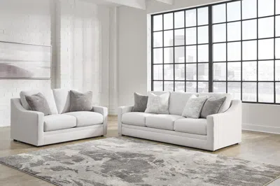 Ashley Maitelynn Sofa And Loveseat In Chalk