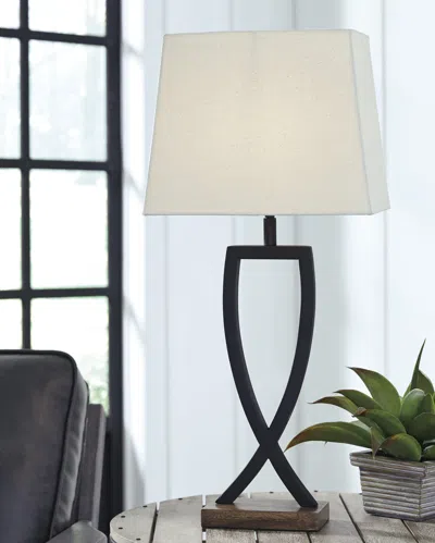 Ashley Makara Table Lamp (set Of 2) In Black/brown