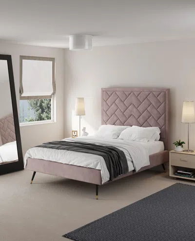 Ashley Manhattan Comfort Crosby Full Upholstered Bed In Blush