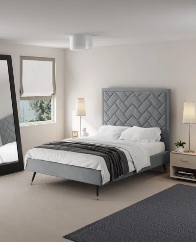 Ashley Manhattan Comfort Crosby Full Upholstered Bed In Gray