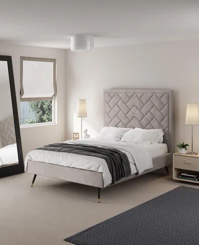 Ashley Manhattan Comfort Crosby Full Upholstered Bed In Greige