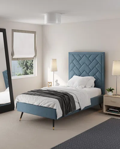 Ashley Manhattan Comfort Crosby Twin Platform Bed In Blue