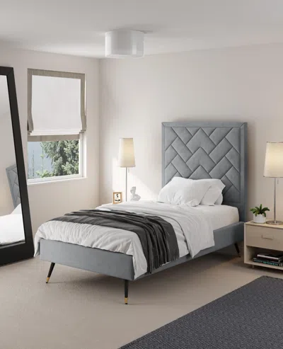 Ashley Manhattan Comfort Crosby Twin Platform Bed In Gray