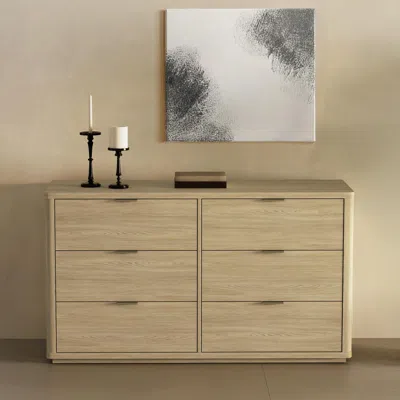 Ashley Manhattan Comfort Evalyn 6 Drawer Dresser In Natural