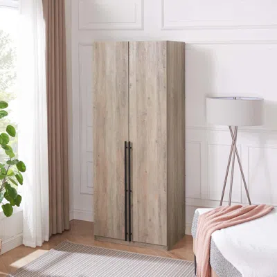 Ashley Manhattan Comfort Lee Closet Organization System 31 In Rustic Gray