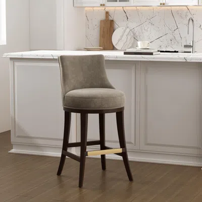 Ashley Manhattan Comfort Lucia Bar Height Stool In Taupe