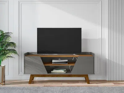 Ashley Manhattan Comfort Marcus 53" Tv Stand In Gray/natural