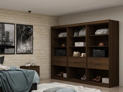 Ashley Manhattan Comfort Mulberry Closet Organization System 108 In Brown