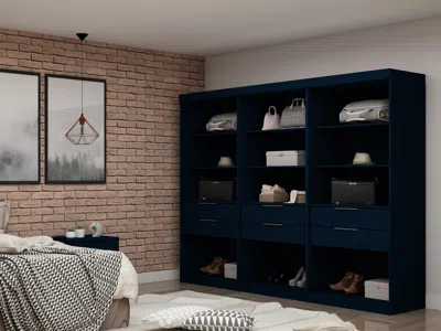 Ashley Manhattan Comfort Mulberry Closet Organization System 108 In Tatiana Midnight Blue