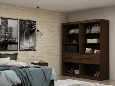 Ashley Manhattan Comfort Mulberry Closet Organization System 72 In Brown