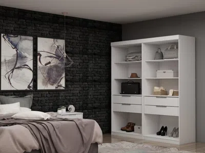 Ashley Manhattan Comfort Mulberry Closet Organization System 72 In White