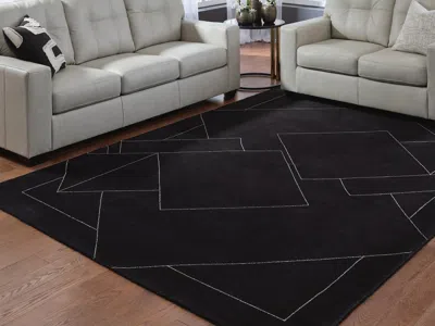 Ashley Marav 7'8" X 10' Area Rug In Black/white