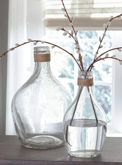 Ashley Marcin Vase (set Of 2) In Clear