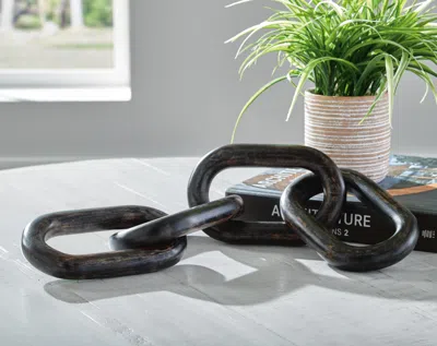 Ashley Mardelby Chain Sculpture In Distressed Black