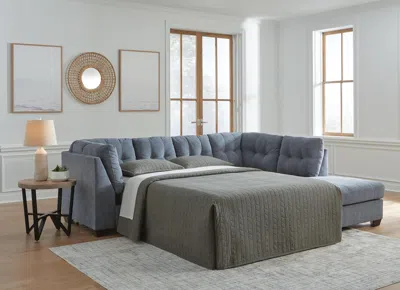 Ashley Marleton 2-piece Sleeper Sectional With Chaise In Denim