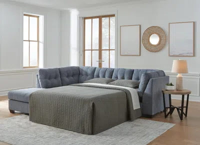Ashley Marleton 2-piece Sleeper Sectional With Chaise In Denim