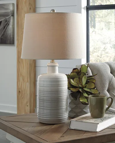 Ashley Marnina Table Lamp (set Of 2) In Taupe