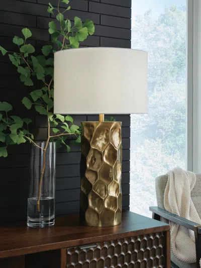 Ashley Marshawn Table Lamp In Gold Finish