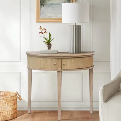 Ashley Martha Stewart Crestview Console Table With Storage In Reclaimed Wheat