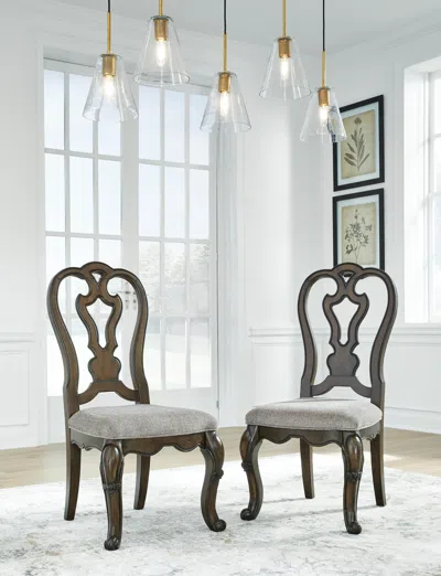 Ashley Maylee Dining Chair In Dark Brown