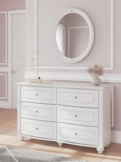 Ashley Maylilly Dresser And Mirror In White