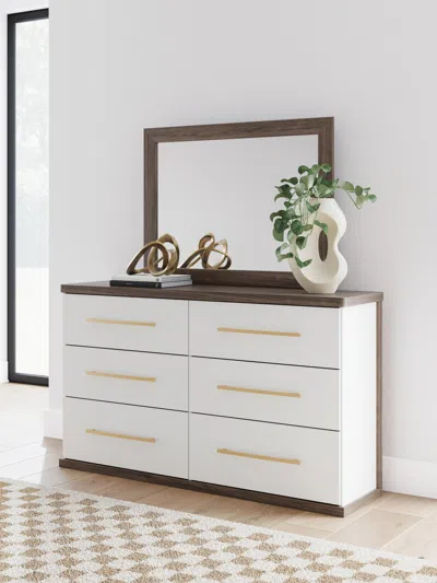 Ashley Mazilar Dresser And Mirror In Brown