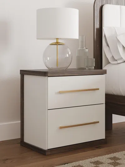 Ashley Mazilar Nightstand In Brown/white