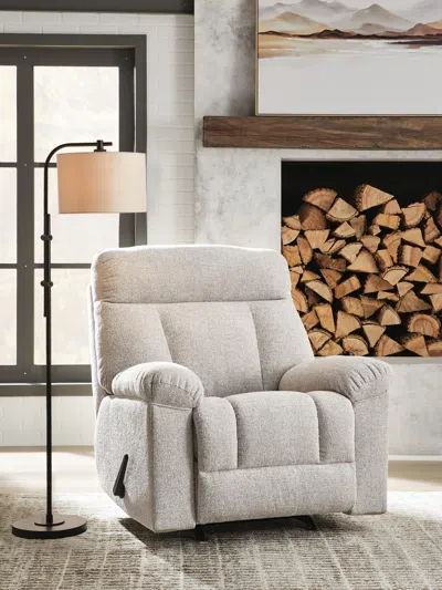Ashley Mcarlie Next-gen Nuvella™ Performance Fabric Manual Rocker Recliner In Cobble Stone