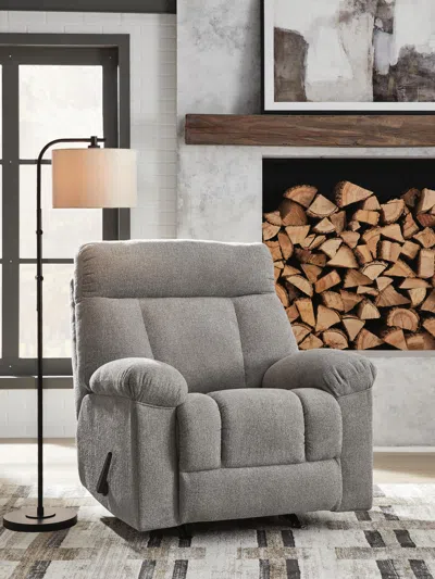 Ashley Mcarlie Next-gen Nuvella™ Performance Fabric Manual Rocker Recliner In Smoke