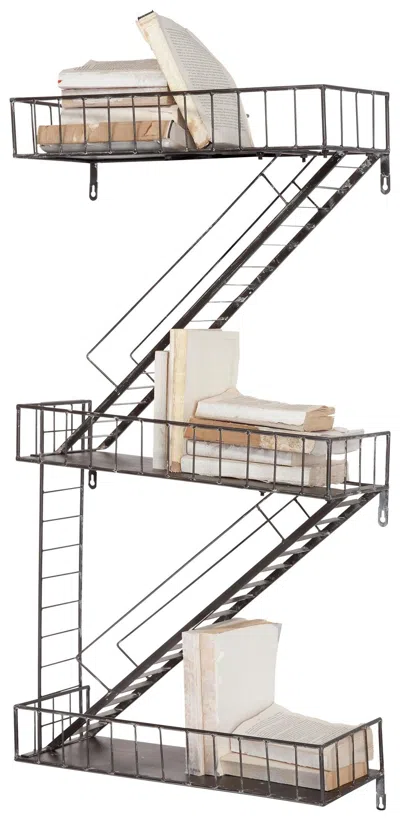 Ashley Mercana Home Accents Fire Escape Wall Shelf In Silver