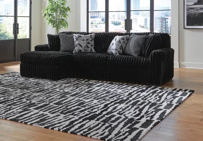 Ashley Midnight-madness 2-piece Sofa With Chaise In Onyx
