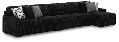 Ashley Midnight-madness 3-piece Sectional With Chaise In Onyx