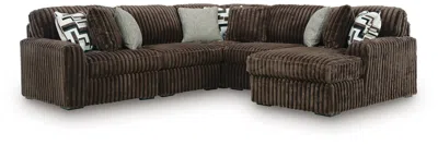 Ashley Midnight-madness 5-piece Sectional With Chaise In Chocolate
